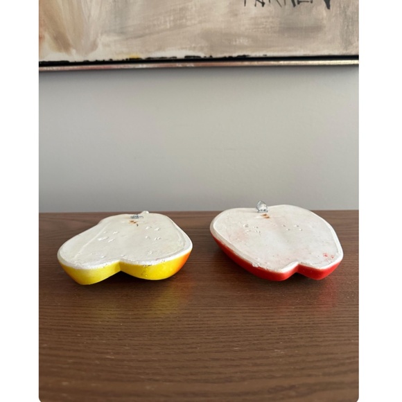 Vintage 1973 Miller Studio Inc. Chalkware Apple and Pear Wall Hangings • MCM - Picture 6 of 8